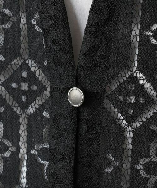 Leilian / レリアン テーラードジャケット | 幾何学レースベスト【Leilian WHITE LABEL】 | 詳細14