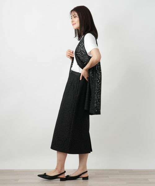 Leilian / レリアン ミニ・ひざ丈スカート | レースタイトスカート【Leilian WHITE LABEL】 | 詳細2