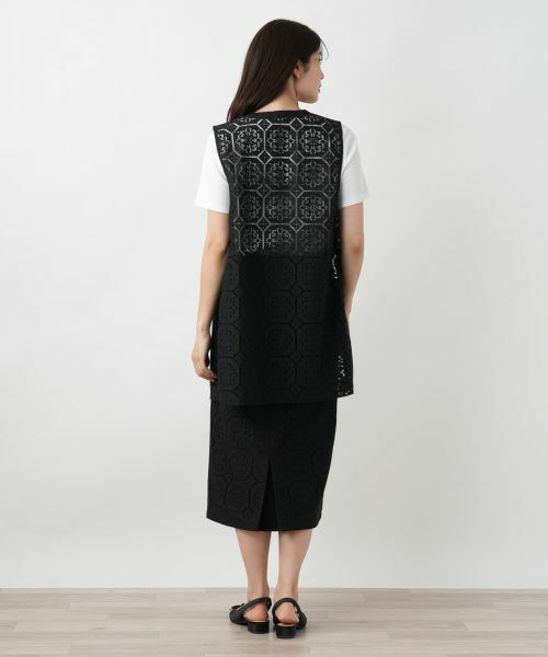 Leilian / レリアン ミニ・ひざ丈スカート | レースタイトスカート【Leilian WHITE LABEL】 | 詳細3