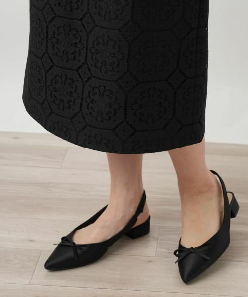 Leilian / レリアン ミニ・ひざ丈スカート | レースタイトスカート【Leilian WHITE LABEL】 | 詳細8