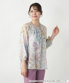 Leilian / レリアン シャツ・ブラウス | プリントフリルブラウス