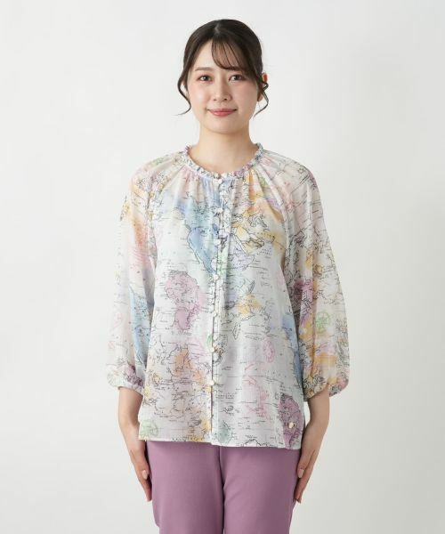 Leilian / レリアン シャツ・ブラウス | プリントフリルブラウス | 詳細4