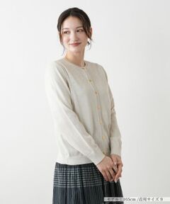 ★Leilian　レリアン　カーディガン　ボレロ　ベージュ　リネン　麻混　日本製 Leilian / レリアン （レディース） カーディガン・ボレロ