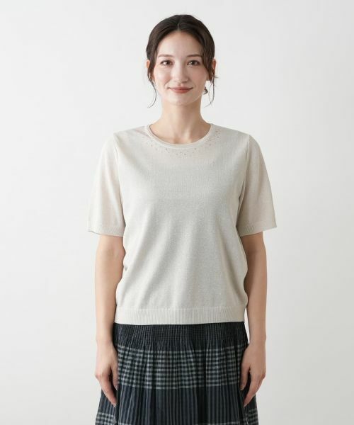 Leilian / レリアン ニット・セーター | ラメニット【Leilian WHITE LABEL】 | 詳細7