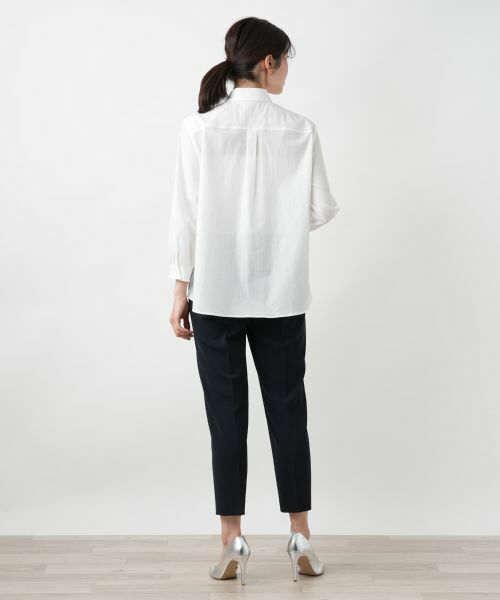 セール】 透かしレースブラウス【Leilian WHITE LABEL