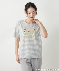 Leilian / レリアン Tシャツ | ナローボーダーTシャツ【Leilian WHITE LABEL】