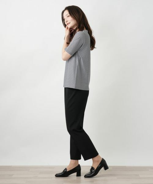 Leilian / レリアン ナローボーダーTシャツ【Leilian WHITE LABEL】 グラフィカルプリントブラウス【Leilian WHITE LABEL】|レリアン