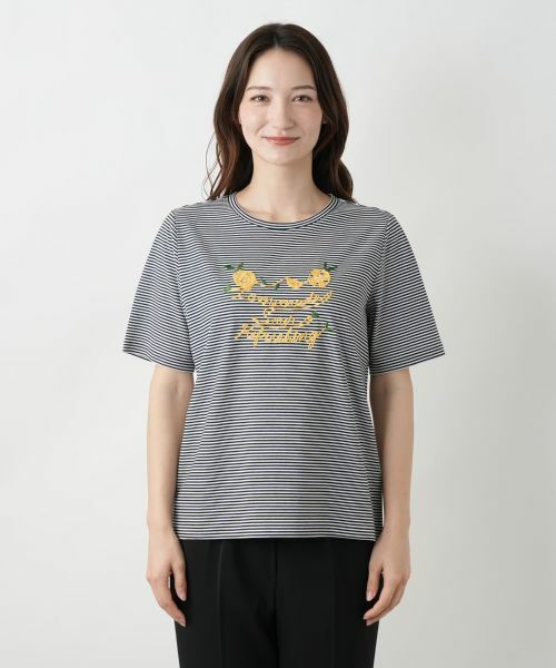 Leilian / レリアン Tシャツ | ナローボーダーTシャツ【Leilian WHITE LABEL】 | 詳細7