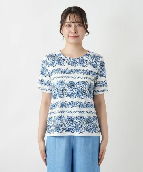 新品 BALMAIN×Leilian ペイズリー柄 長袖 カットソー 13号 新品 BALMAIN×Leilian ペイズリー柄 長袖 カットソー 13号