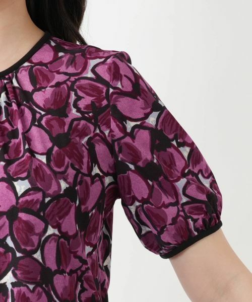 Leilian / レリアン シャツ・ブラウス | フラワー柄クルーネックブラウス | 詳細12