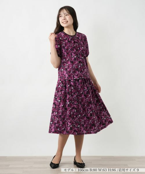 Leilian / レリアン シャツ・ブラウス | フラワー柄クルーネックブラウス | 詳細4