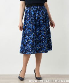 Leilian / レリアン ミニ・ひざ丈スカート | フラワー柄フレアスカート