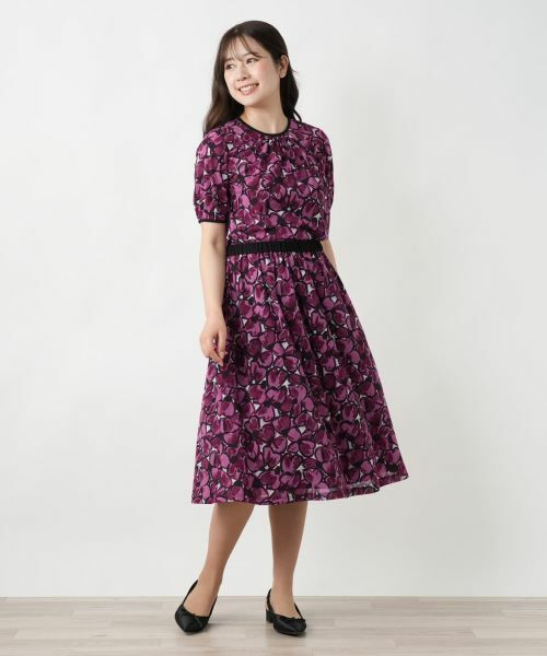 Leilian / レリアン ミニ・ひざ丈スカート | フラワー柄フレアスカート | 詳細1