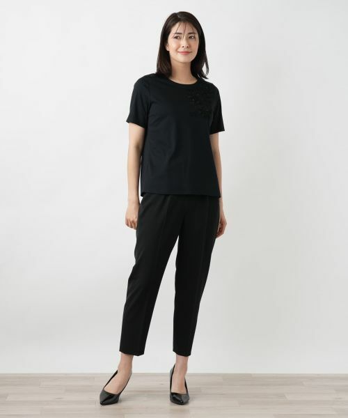 Leilian / レリアン Tシャツ | フラワー刺繍Tシャツ | 詳細1