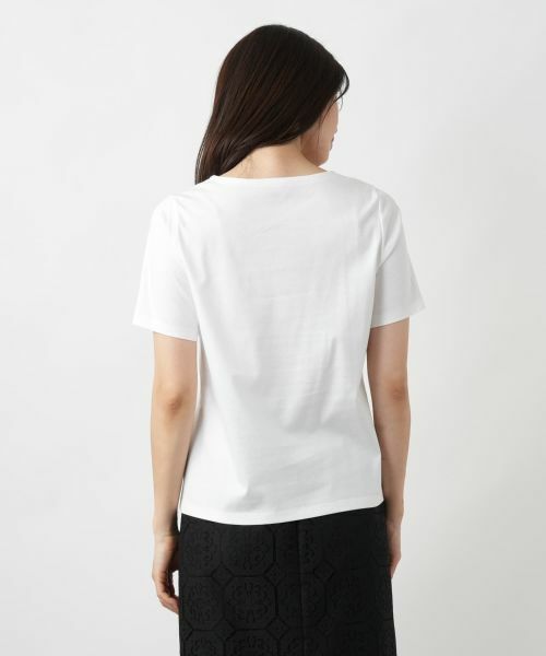 G9584*極美品☆leilian レリアン☆半袖☆カットソー☆ベージュ☆11. バックギャザー切替カットソー【Leilian WHITE LABEL】|レリアン