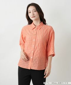 Leilian / レリアン シャツ・ブラウス | シアーチェックブラウス【Leilian WHITE LABEL】