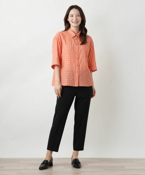 Leilian / レリアン シャツ・ブラウス | シアーチェックブラウス【Leilian WHITE LABEL】 | 詳細13