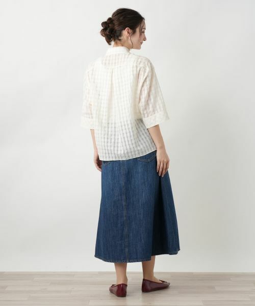 Leilian / レリアン シャツ・ブラウス | シアーチェックブラウス【Leilian WHITE LABEL】 | 詳細18