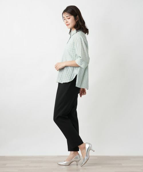 Leilian / レリアン シャツ・ブラウス | シアーチェックブラウス【Leilian WHITE LABEL】 | 詳細2