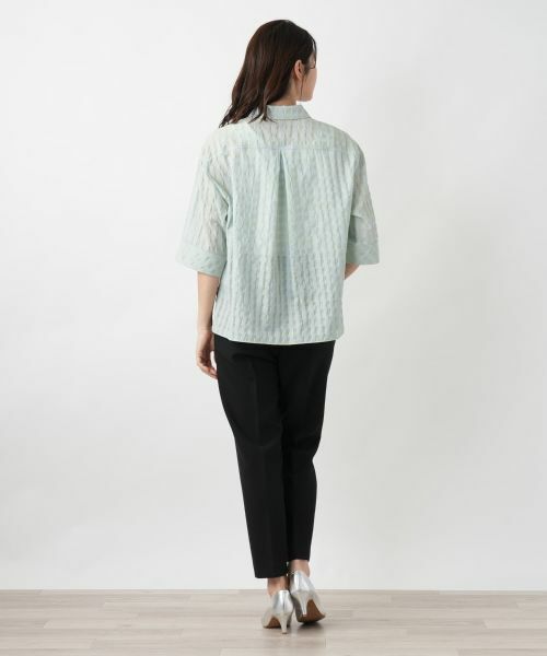 Leilian / レリアン シャツ・ブラウス | シアーチェックブラウス【Leilian WHITE LABEL】 | 詳細3