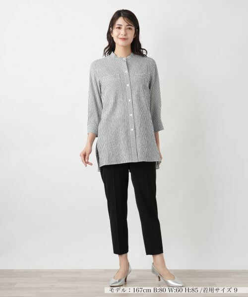 Leilian / レリアン シャツ・ブラウス | ストライプチュニックブラウス【Leilian WHITE LABEL】 | 詳細1