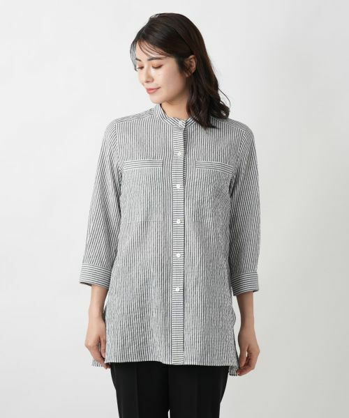 Leilian / レリアン シャツ・ブラウス | ストライプチュニックブラウス【Leilian WHITE LABEL】 | 詳細4