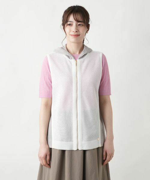 Leilian / レリアン テーラードジャケット | フード切替ベスト | 詳細4