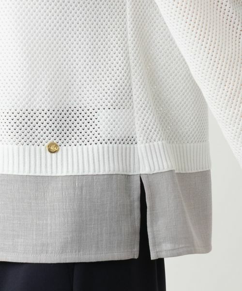 Leilian / レリアン ニット・セーター | 異素材切替クルーネックニット | 詳細10