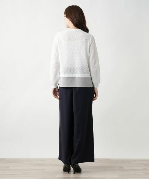 Leilian / レリアン ニット・セーター | 異素材切替クルーネックニット | 詳細3