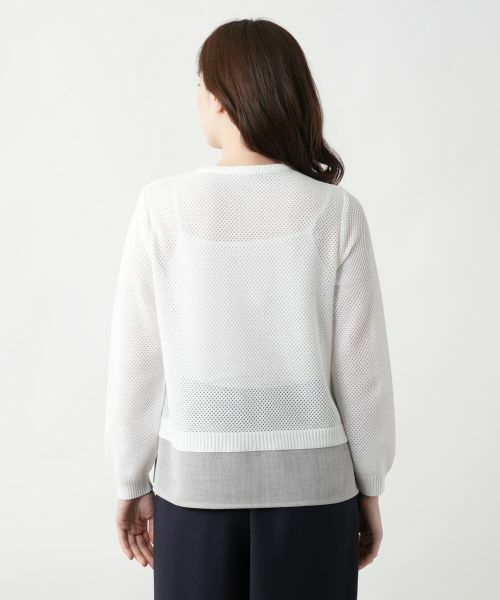 Leilian / レリアン ニット・セーター | 異素材切替クルーネックニット | 詳細6