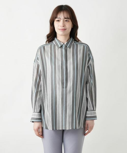 Leilian / レリアン シャツ・ブラウス | ストライプブラウス | 詳細4