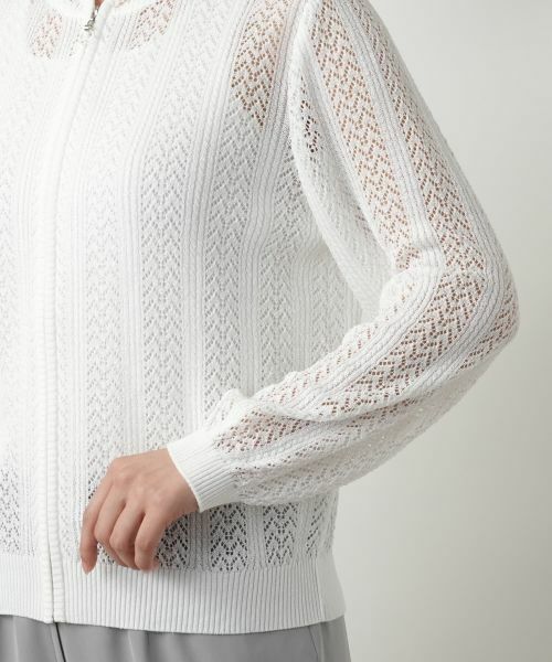 Leilian / レリアン カーディガン・ボレロ | フード付きジップカーディガン | 詳細13