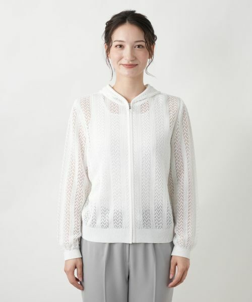 Leilian / レリアン カーディガン・ボレロ | フード付きジップカーディガン | 詳細7