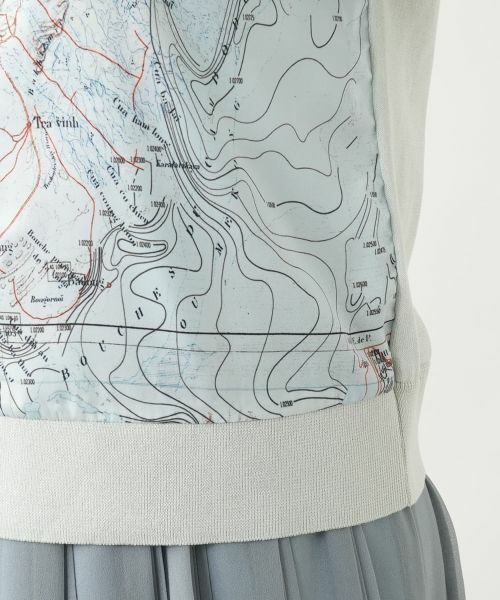 Leilian / レリアン カーディガン・ボレロ | マップ柄クルーネックカーディガン | 詳細10