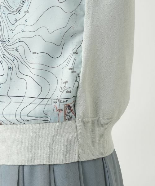 Leilian / レリアン カーディガン・ボレロ | マップ柄クルーネックカーディガン | 詳細11