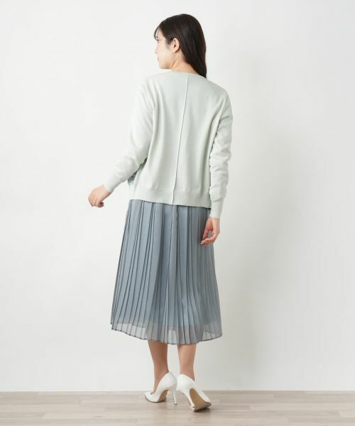 Leilian / レリアン カーディガン・ボレロ | マップ柄クルーネックカーディガン | 詳細3