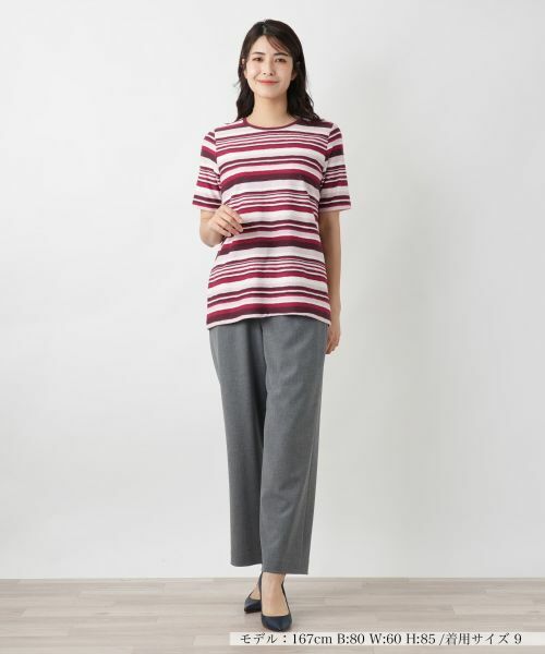 Leilian / レリアン カットソー | マルチボーダーカットソー | 詳細1