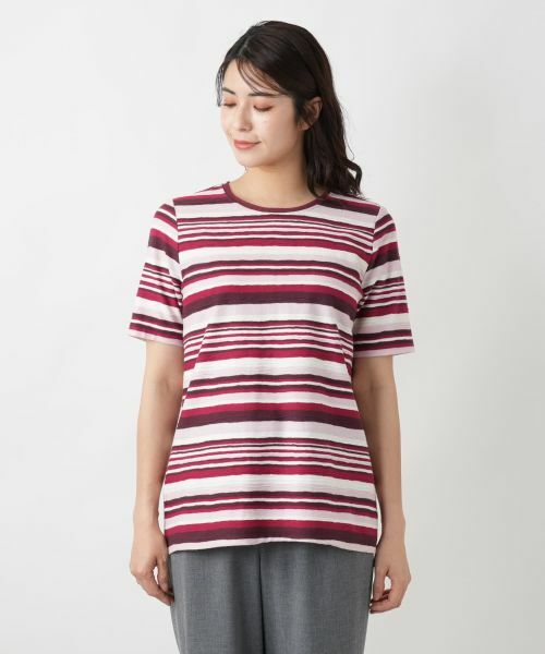 Leilian / レリアン カットソー | マルチボーダーカットソー | 詳細4