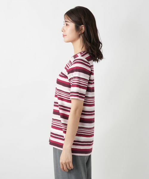 Leilian / レリアン カットソー | マルチボーダーカットソー | 詳細5