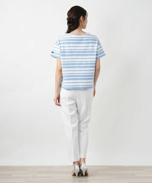 Leilian レリアン    半袖ボーダーカットソー 刺繍ボーダーカットソー【Leilian WHITE LABEL