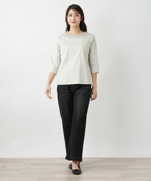 Leilian / レリアン カットソー | 刺繍クルーネックカットソー【Leilian WHITE LABEL】 | 詳細12