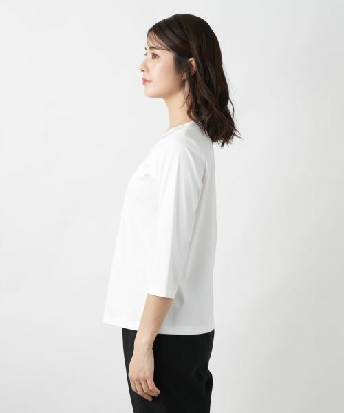 Leilian / レリアン カットソー | 刺繍クルーネックカットソー【Leilian WHITE LABEL】 | 詳細5