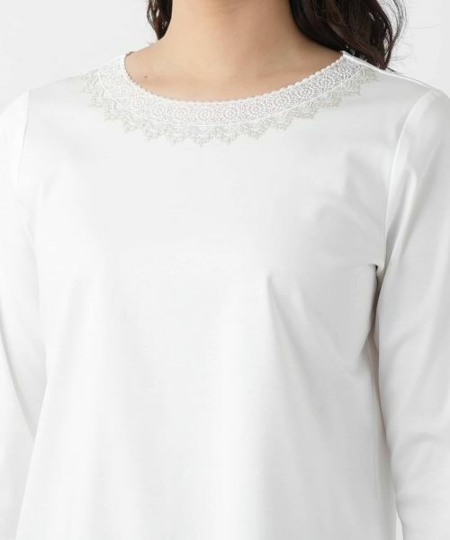 Leilian / レリアン カットソー | 刺繍クルーネックカットソー【Leilian WHITE LABEL】 | 詳細7