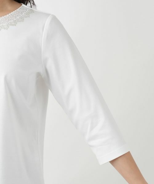 Leilian / レリアン カットソー | 刺繍クルーネックカットソー【Leilian WHITE LABEL】 | 詳細9