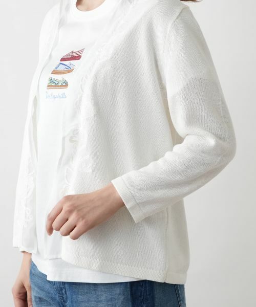 Leilian / レリアン カーディガン・ボレロ | レイヤード風カーディガン【Leilian WHITE LABEL】 | 詳細9