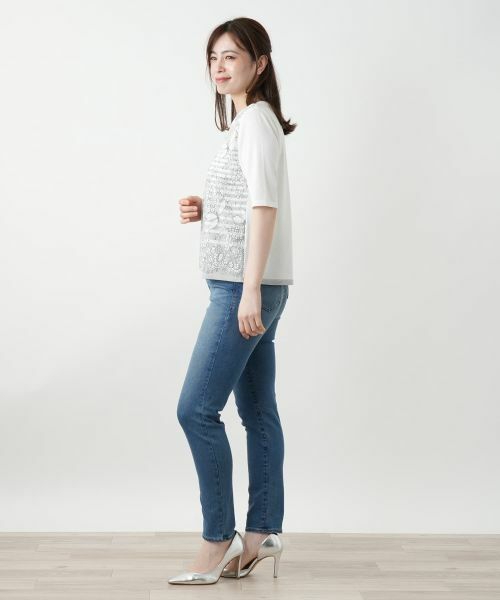 Leilian / レリアン ニット・セーター | フラワー柄切替ニット【Leilian WHITE LABEL】 | 詳細2