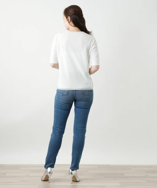 Leilian / レリアン ニット・セーター | フラワー柄切替ニット【Leilian WHITE LABEL】 | 詳細3