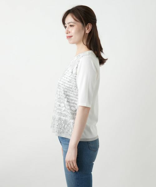 Leilian / レリアン ニット・セーター | フラワー柄切替ニット【Leilian WHITE LABEL】 | 詳細5