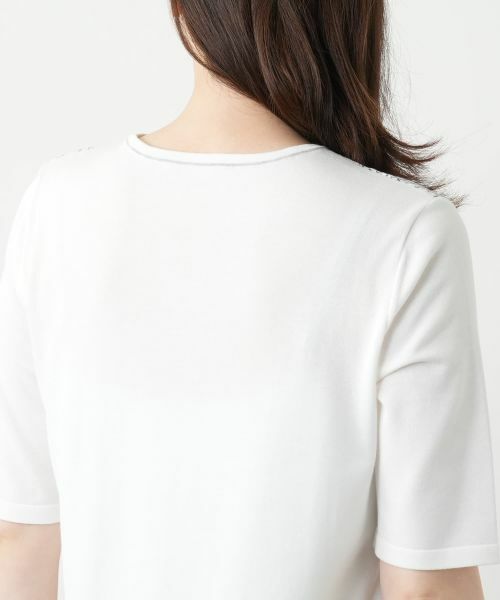 Leilian / レリアン ニット・セーター | フラワー柄切替ニット【Leilian WHITE LABEL】 | 詳細8