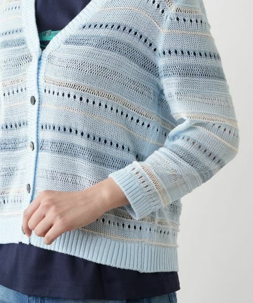 Leilian / レリアン カーディガン・ボレロ | 透かし編みVネックカーディガン【Leilian WHITE LABEL】 | 詳細12